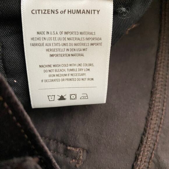 NWT Citizens of Humanity Jolene Velvet Pants Size 31 Pony Brown High Rise Slim - Picture 13 of 16